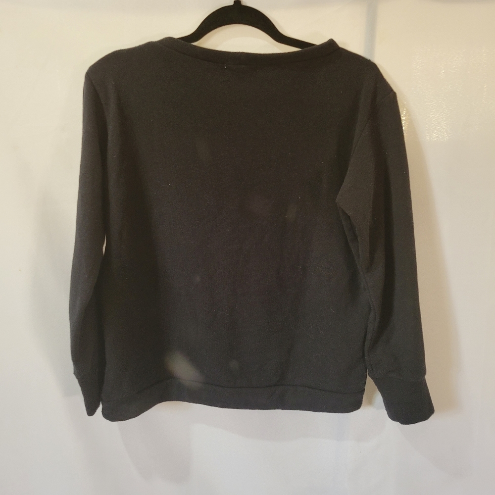 LNA distressed one shoulder black top size medium - Picture 3 of 5